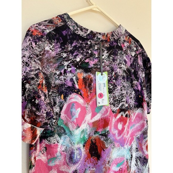 Simply Art By Dolcezza Dress Tunic Shift 100% Viscose Size S Abstract Watercolor - Picture 4 of 7